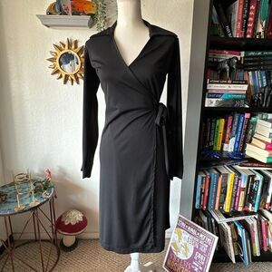 Express Black Wrap Midi Dress - Sz 8/10 - NWOT